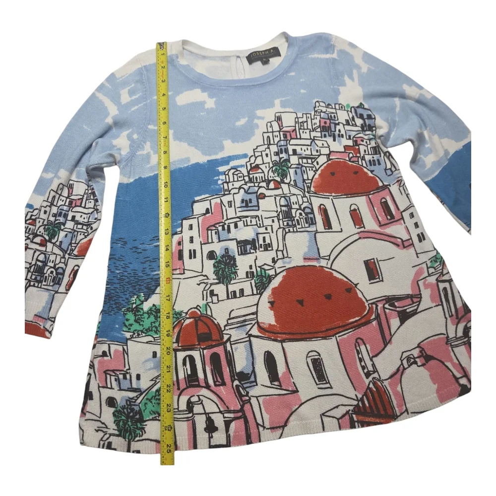 Joseph A Women's Santorini Greece Pullover Blouse‎ Sweater Size Medium
